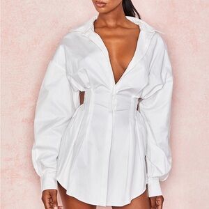 NEW Unused House of CB white cinched dress shirt